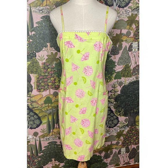 Lilly Pulitzer Dresses & Skirts - Lilly Pulitzer Lime Green Umbrella & Cherries Summer Cocktail Dress
